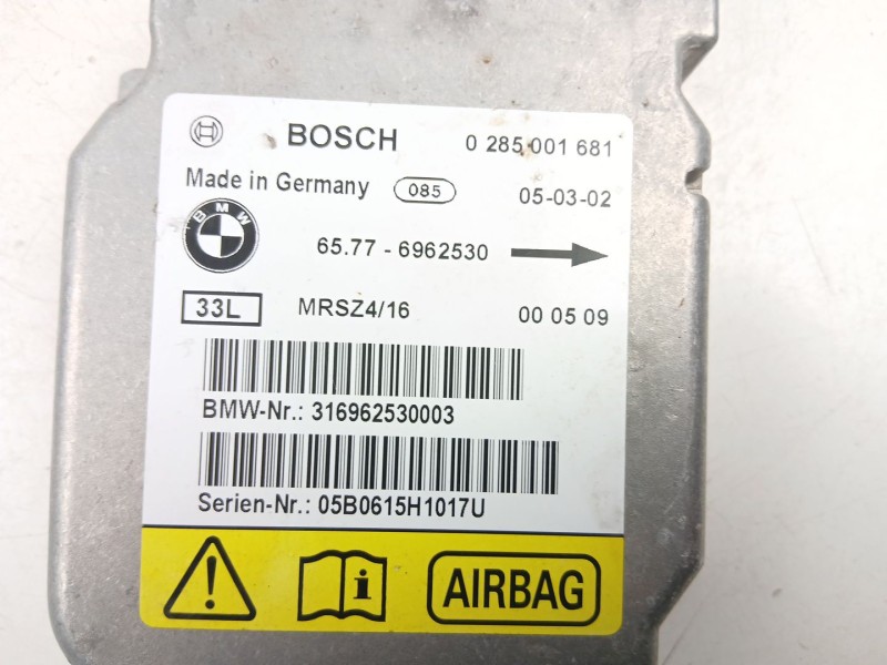 Recambio de centralita airbag para bmw x5 (e53) 3.0 d referencia OEM IAM 65776962530  0285001681