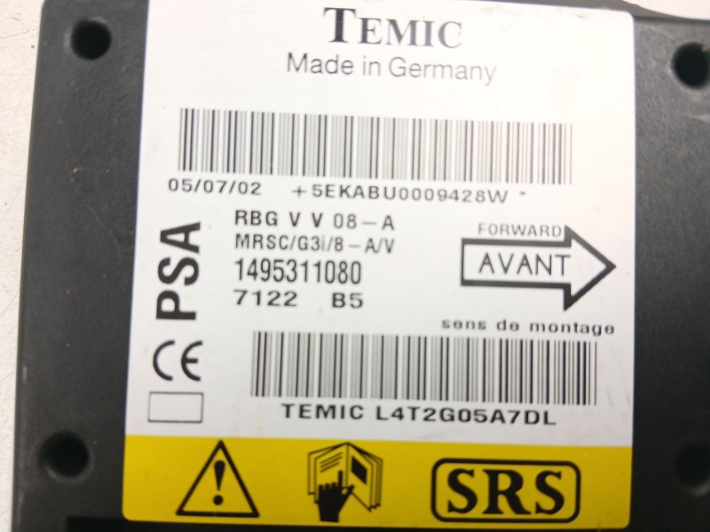 Recambio de centralita airbag para citroën c8 2.2 hdi referencia OEM IAM 1495311080  