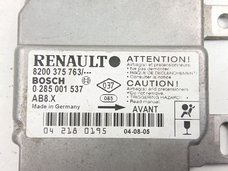 Recambio de centralita airbag para renault clio ii (bb_, cb_) 1.2 lpg referencia OEM IAM 8200375763  0285001537