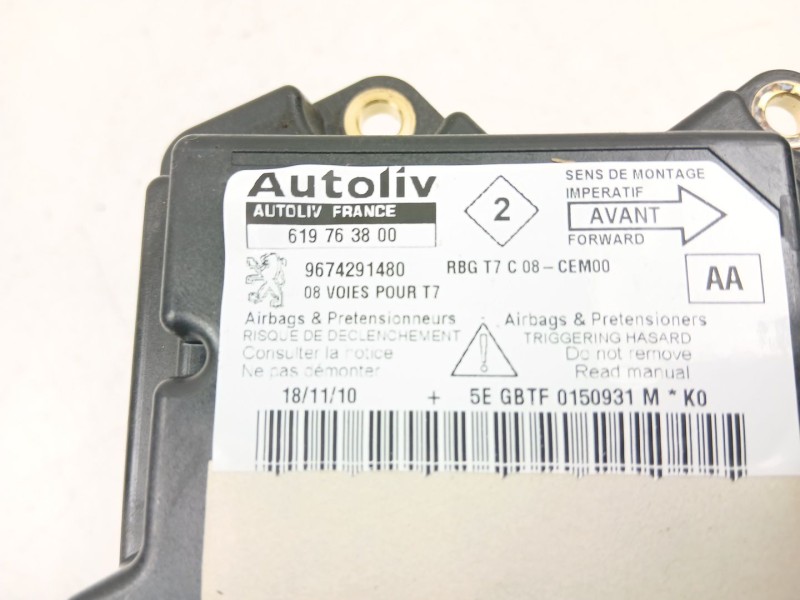 Recambio de centralita airbag para peugeot 308 i (4a_, 4c_) 1.6 hdi referencia OEM IAM 9674291480  619763800