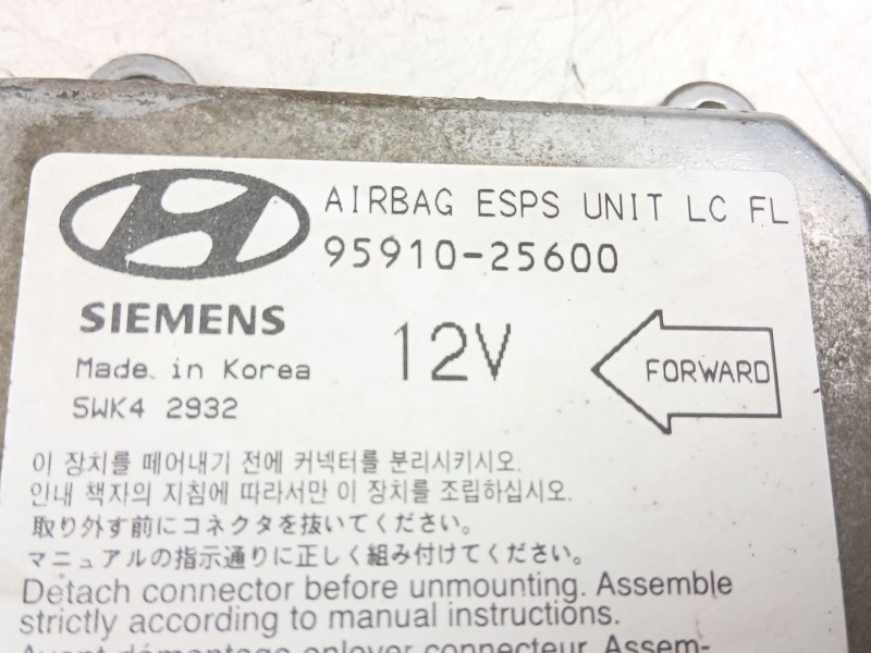 Recambio de centralita airbag para hyundai accent ii sedán (lc) 1.6 referencia OEM IAM 9591025600  5WK42932