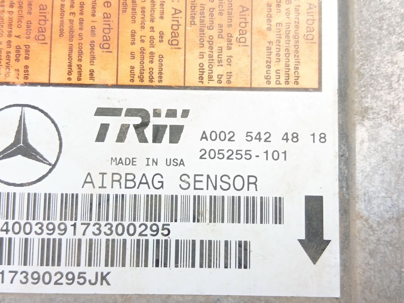 Recambio de centralita airbag para mercedes-benz ml 320 g-112942 163 referencia OEM IAM A0025424818  