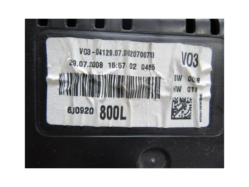 Recambio de cuadro instrumentos : seat ibiza : 1.9 tdi -bls (104,72cv) 3p [2008] para seat ibiza 1.9 tdi -bls  3p referencia OEM