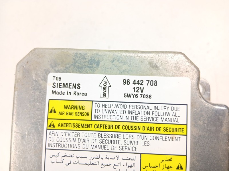 Recambio de centralita airbag para chevrolet aveo / kalos sedán (t250, t255) 1.4 referencia OEM IAM 96442708  5WY67038