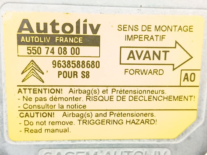Recambio de centralita airbag para citroën saxo (s0, s1) 1.5 d referencia OEM IAM 9638588680 550740800 