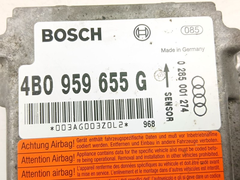 Recambio de centralita airbag para audi a6 c5 (4b2, 4b4) 2.4 referencia OEM IAM 4B0959655G 0285001274 