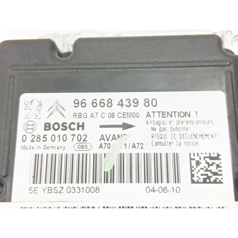 Recambio de centralita airbag para peugeot 207/207+ (wa_, wc_) 1.6 16v vti referencia OEM IAM 9666843980 0285010702 