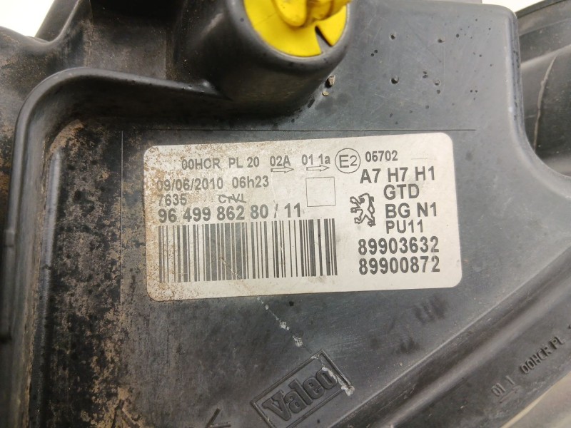 Recambio de faro izquierdo para peugeot 207/207+ (wa_, wc_) 1.6 16v vti referencia OEM IAM 9649986280  