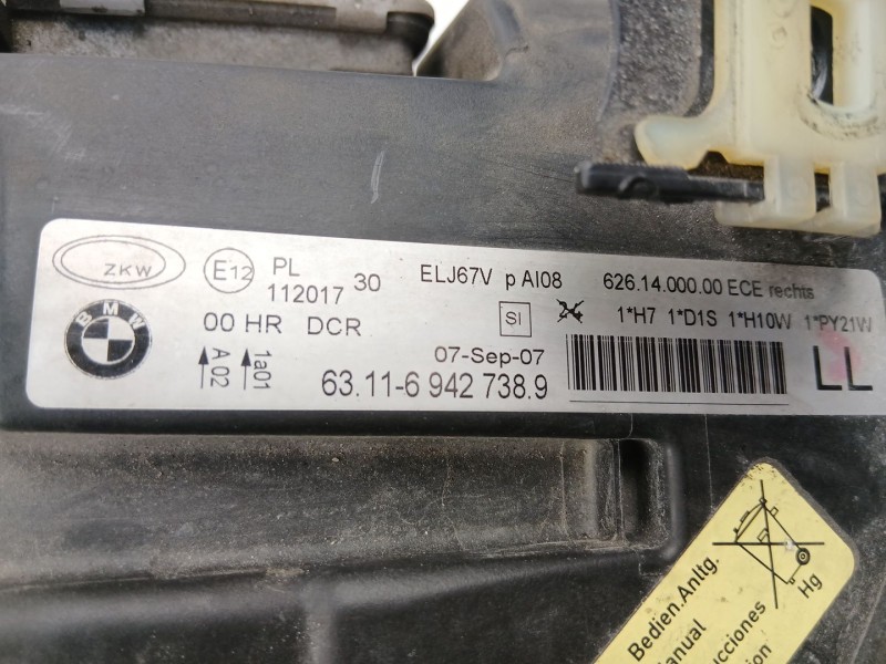 Recambio de faro derecho para bmw 3 (e90) 320 d referencia OEM IAM 63116942738  