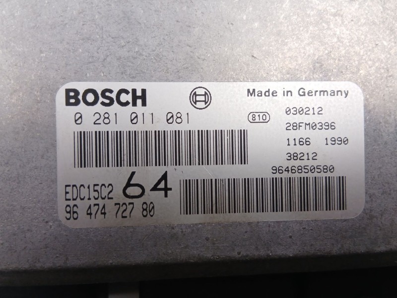 Recambio de centralita para peugeot 307 sw (3h) 2.0 hdi 110 referencia OEM IAM 9647472780 0281011081 