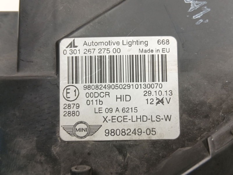 Recambio de faro izquierdo para mini mini countryman (r60) cooper sd referencia OEM IAM 9808249 0301267275 