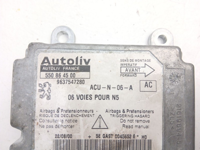 Recambio de centralita airbag para peugeot 306 (7b, n3, n5) 1.9 d referencia OEM IAM 9637547280 550864500 