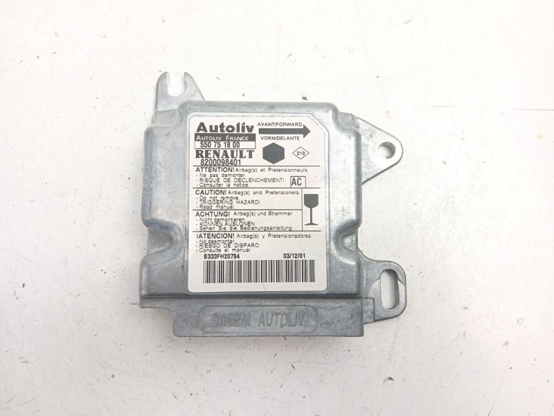 Recambio de centralita airbag para renault kangoo (kc0/1_) 1.9 dti (kc0u) referencia OEM IAM 8200098401 550751800 