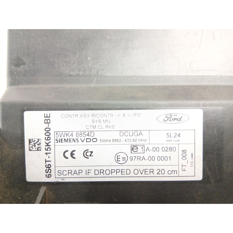 Recambio de modulo electronico para ford fiesta v (jh_, jd_) 1.4 tdci referencia OEM IAM 6S6T15K600BE 5WK48854D 