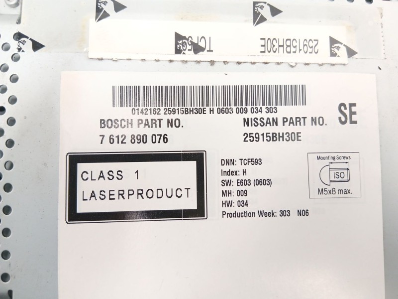 Recambio de radio cd/mp3 para nissan qashqai i (j10, nj10) 1.6 referencia OEM IAM 25915BH30E  