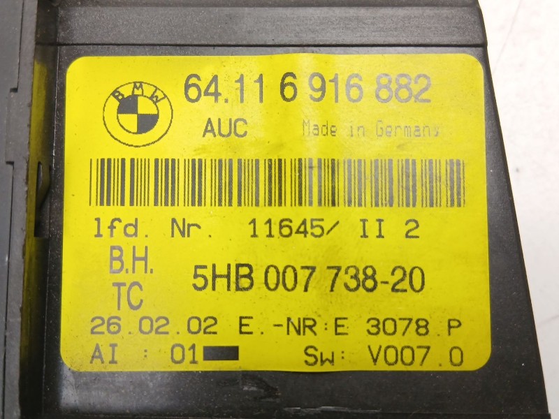 Recambio de mandos calefaccion aire para bmw 3 (e46) 320 d referencia OEM IAM 64116916882  