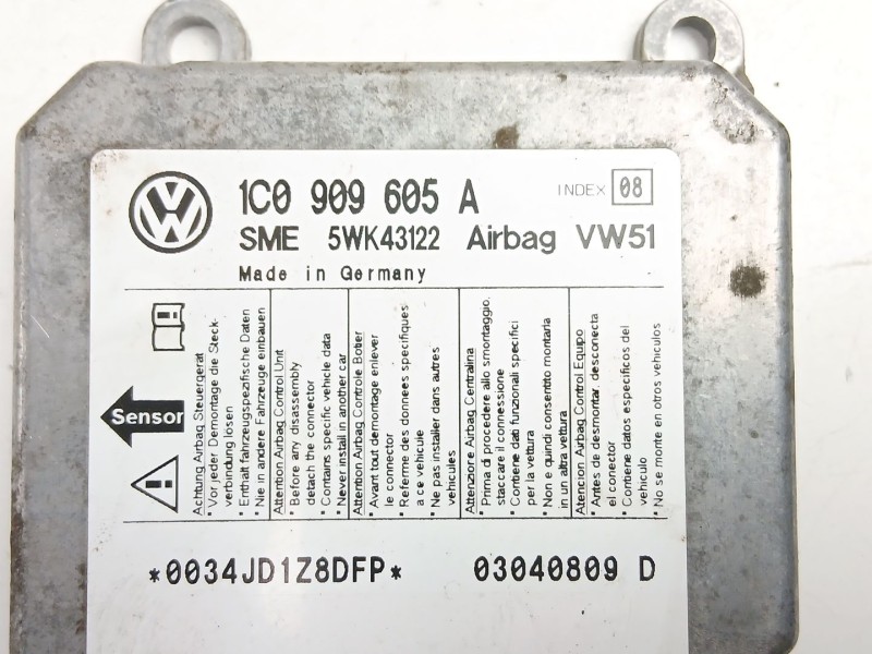 Recambio de centralita airbag para seat toledo ii (1m2) 1.6 16v referencia OEM IAM 1C0909605A 5WK43122 
