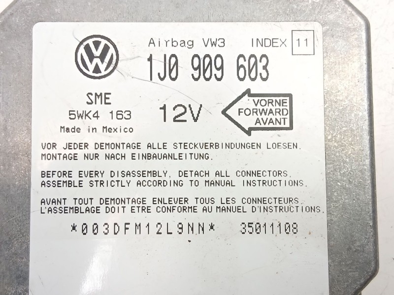 Recambio de centralita airbag para seat ibiza ii (6k1) 1.4 i referencia OEM IAM 1J0909603 5WK4163 
