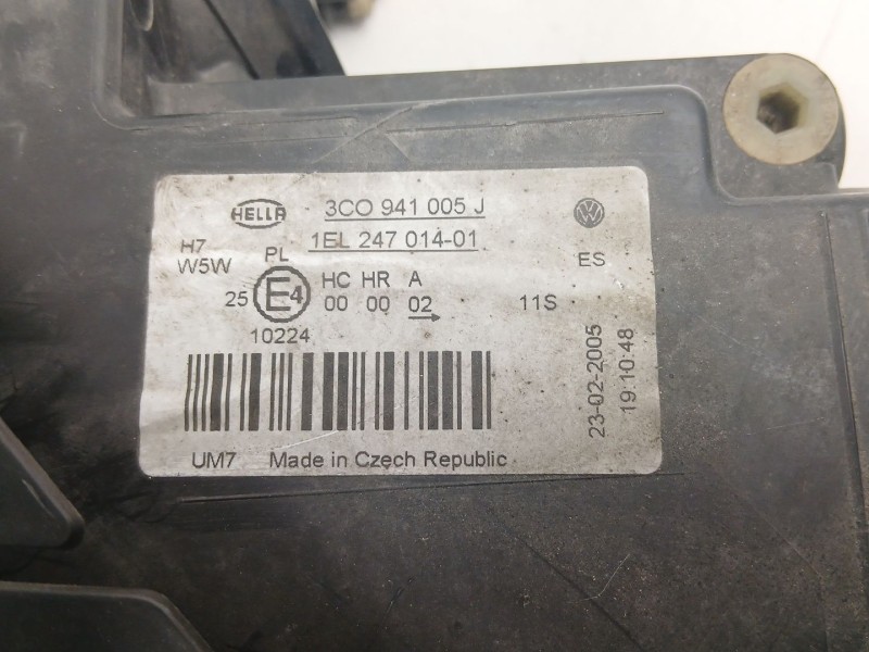 Recambio de faro izquierdo para volkswagen passat b6 (3c2) 2.0 fsi referencia OEM IAM 3C09441005J 1EL24701401 