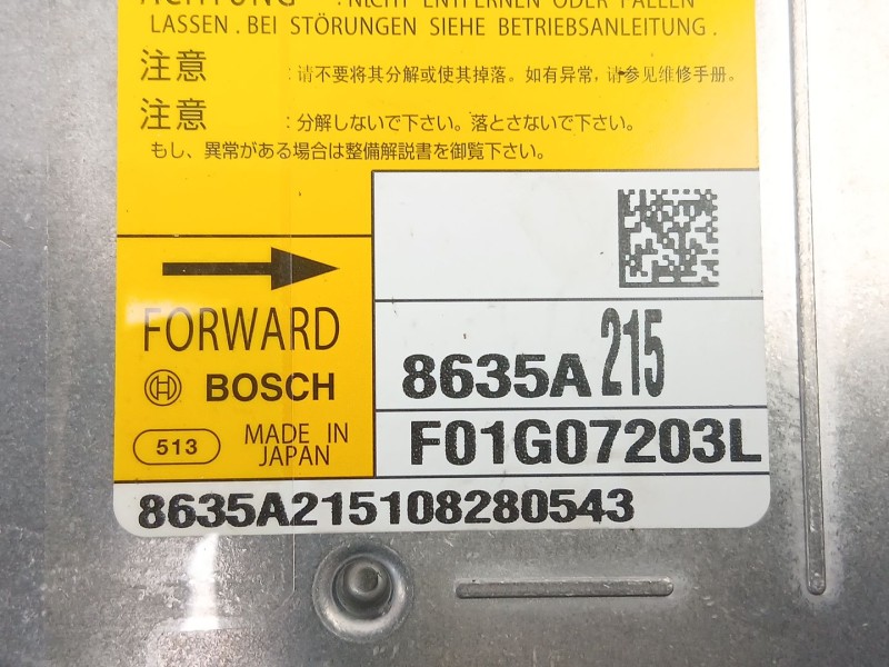 Recambio de centralita airbag para mitsubishi asx (ga_w_) 1.8 di-d (ga6w) referencia OEM IAM 8635A215 F01G07203L 