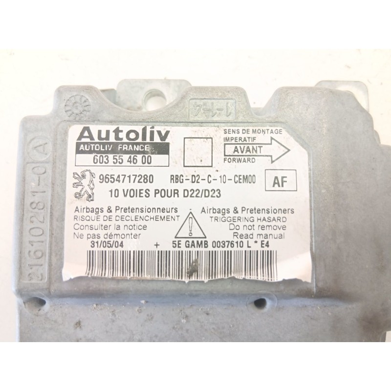 Recambio de centralita airbag para peugeot 407 (6d_) 2.0 hdi 135 (6drhrh, 6drhre, 6drhrg, 6drhrj) referencia OEM IAM 9654717280 