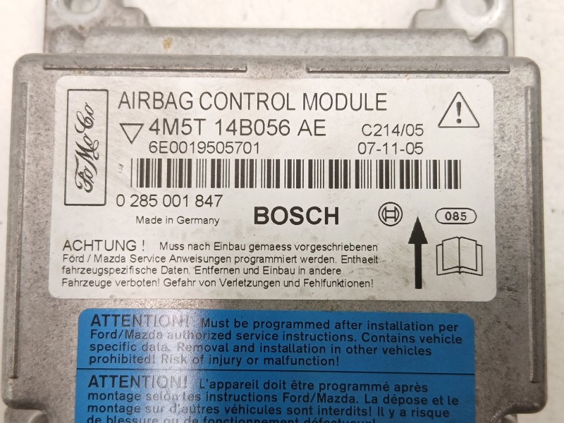 Recambio de centralita airbag para ford c-max (dm2) 1.8 tdci referencia OEM IAM 4M5T14B056AE 0285001847 