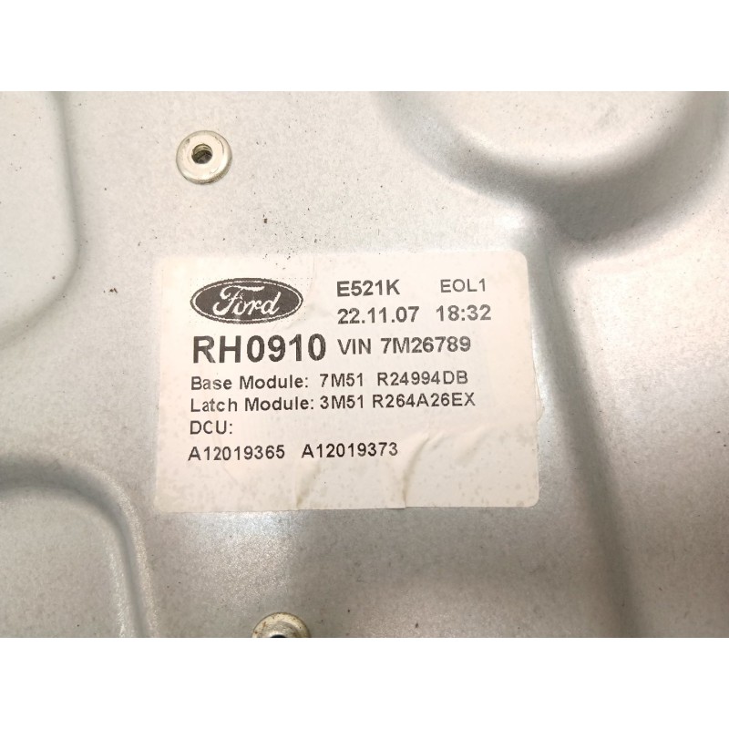 Recambio de elevalunas trasero derecho para ford c-max (dm2) 1.8 tdci referencia OEM IAM 7M51R24994DB  3M51R264A26EX