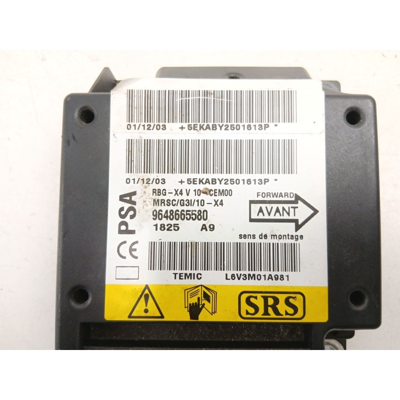 Recambio de centralita airbag para citroën c5 i (dc_) 1.8 16v (dc6fzb, dc6fze) referencia OEM IAM 9648665580  