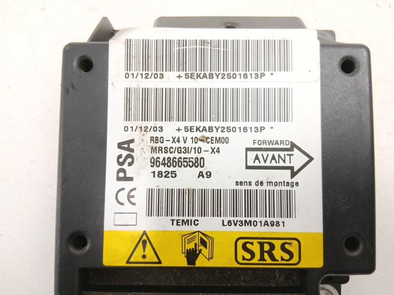 Recambio de centralita airbag para citroën c5 i (dc_) 1.8 16v (dc6fzb, dc6fze) referencia OEM IAM 9648665580  