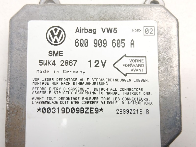 Recambio de centralita airbag para volkswagen golf iv (1j1) 1.9 tdi referencia OEM IAM 6Q0909605A 5WK42867 