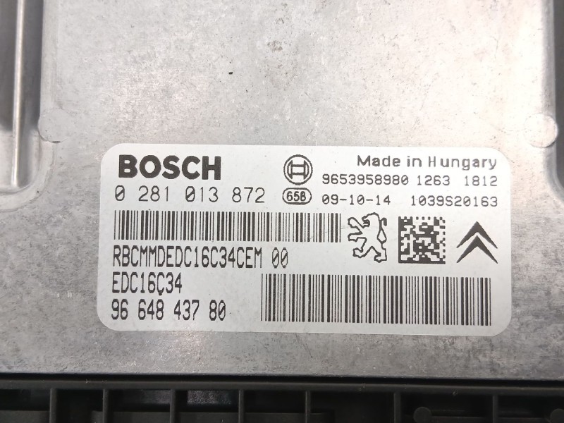 Recambio de centralita para citroën berlingo multispace (b9) 1.6 hdi 90 referencia OEM IAM 9653958980 0281013872 