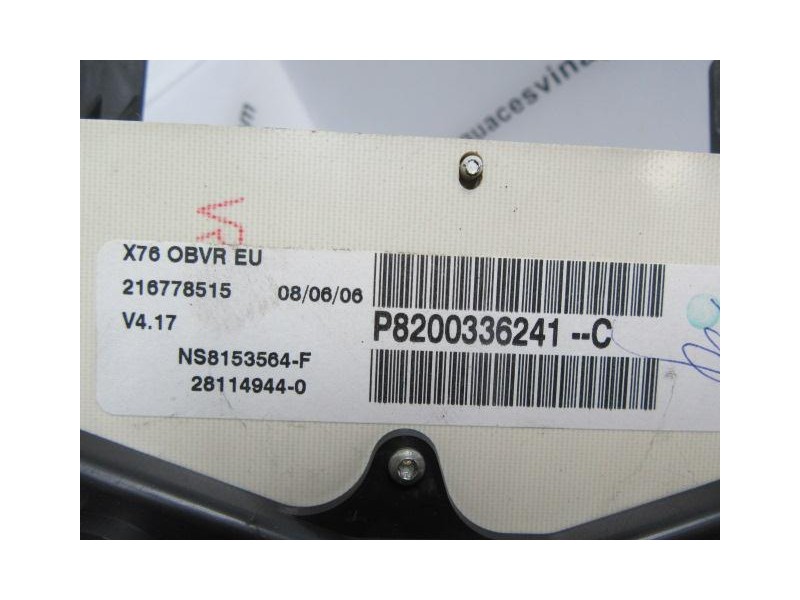 Recambio de cuadro instrumentos : renault kangoo : 1.5 dci (65,26cv) [2006] para renault kangoo 1.5 dci referencia OEM IAM   