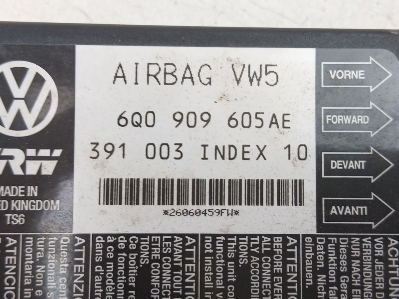 Recambio de centralita airbag para seat ibiza iii (6l1) 1.4 16v referencia OEM IAM 6Q0909605AE  