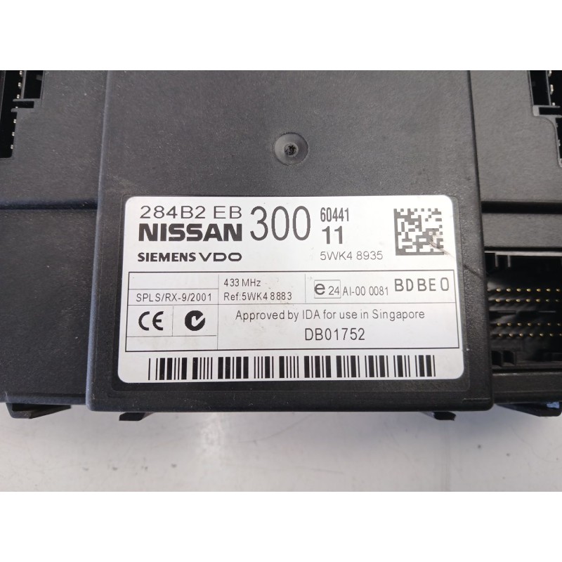 Recambio de centralita confort para nissan navara np300 (d40) 2.5 dci 4wd referencia OEM IAM 284B2EB300 5WK48935 