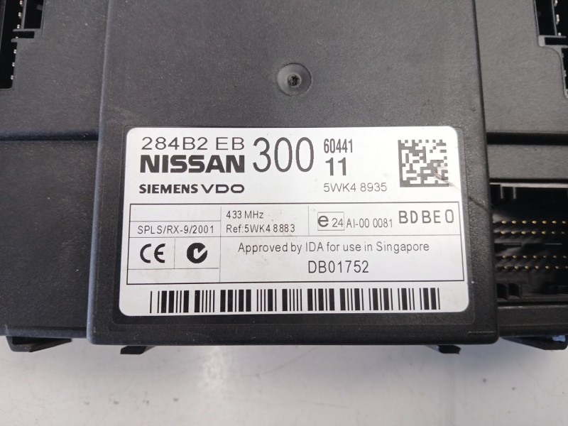 Recambio de centralita confort para nissan navara np300 (d40) 2.5 dci 4wd referencia OEM IAM 284B2EB300 5WK48935 