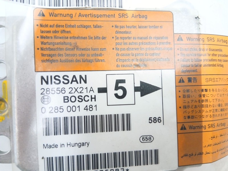 Recambio de centralita airbag para nissan terrano ii (r20) 2.7 tdi 4wd referencia OEM IAM 285562X21A 0285001481 