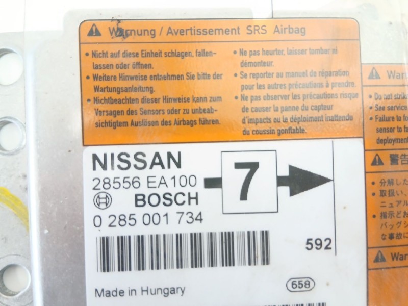 Recambio de centralita airbag para nissan navara np300 (d40) 2.5 dci 4wd referencia OEM IAM 28556EA100 0285001734 
