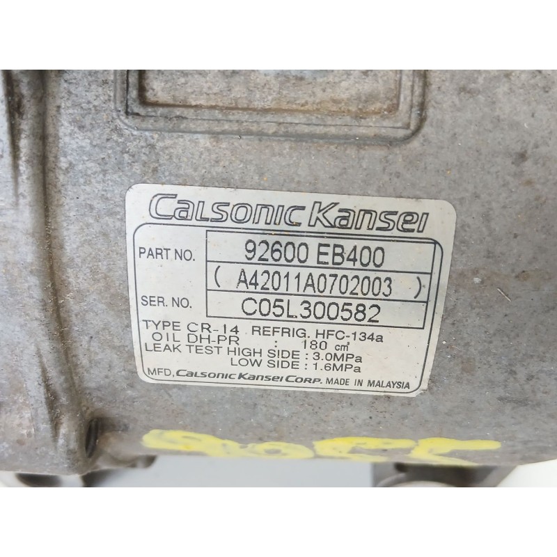 Recambio de compresor aire acondicionado para nissan navara np300 (d40) 2.5 dci 4wd referencia OEM IAM 92600EB400  