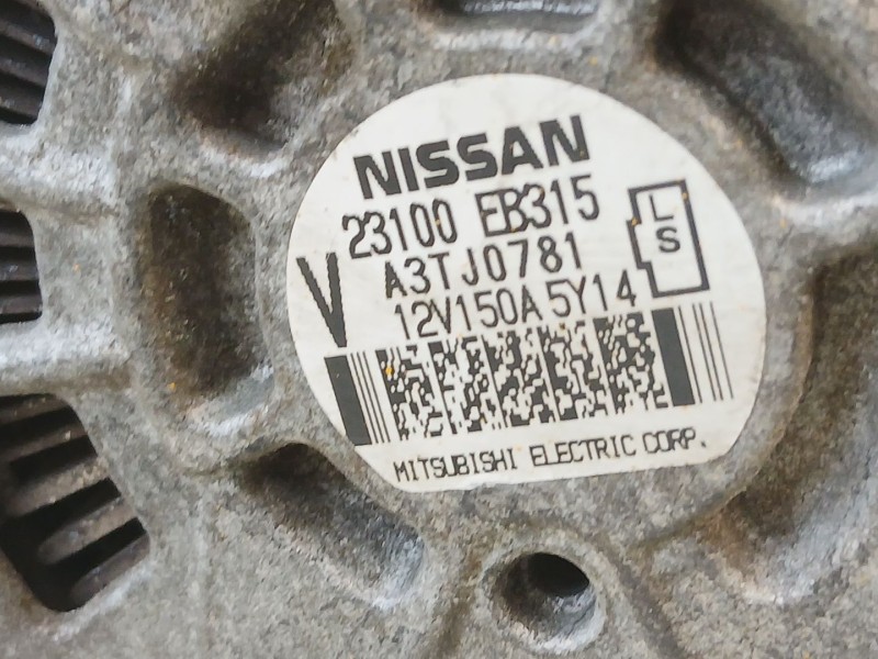 Recambio de alternador para nissan navara np300 (d40) 2.5 dci 4wd referencia OEM IAM 23100EB315 A3TJ0781 