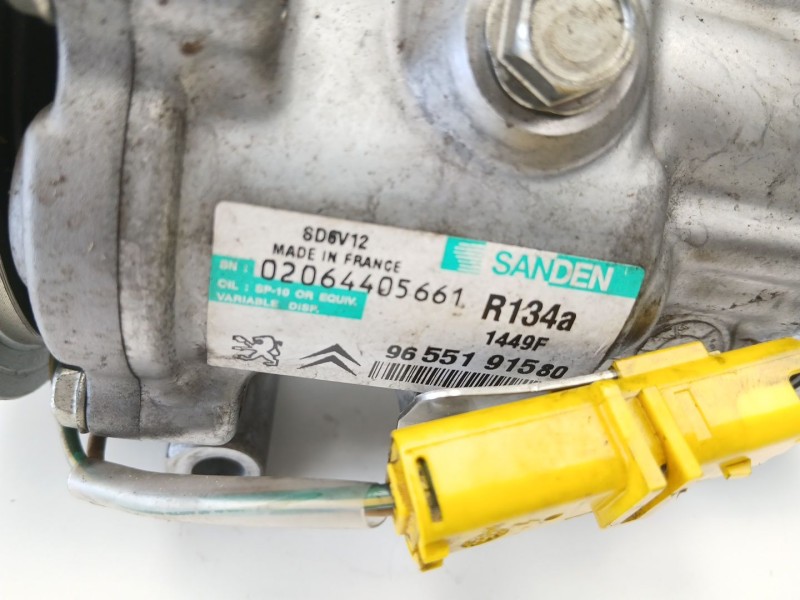 Recambio de compresor aire acondicionado para peugeot 206 hatchback (2a/c) 1.4 i referencia OEM IAM 9655191580 SD6V121449F 