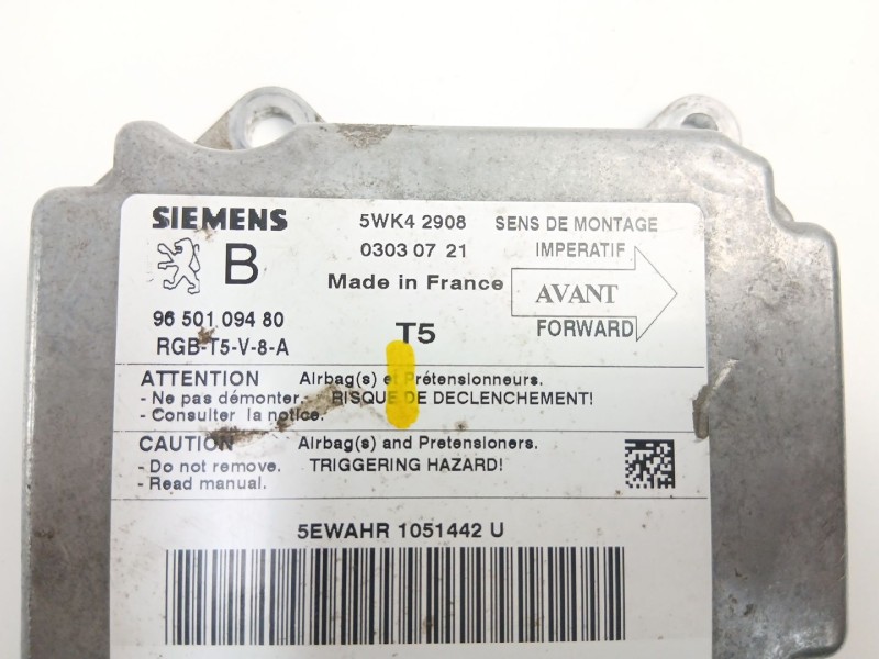 Recambio de centralita airbag para peugeot 307 (3a/c) 2.0 hdi 90 referencia OEM IAM 9650109480 5WK42908 