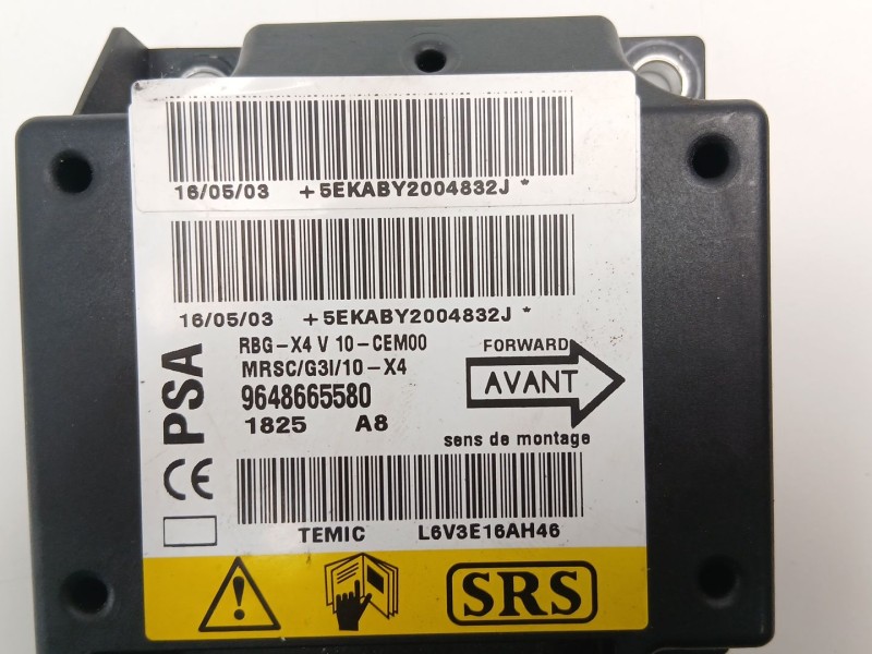 Recambio de centralita airbag para citroën c5 i (dc_) 2.0 hdi (dcrhzb, dcrhze) referencia OEM IAM 9648665580  
