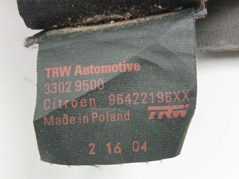 Recambio de cinturon seguridad delantero derecho para citroën c2 (jm_) 1.4 hdi referencia OEM IAM 96422196XX  