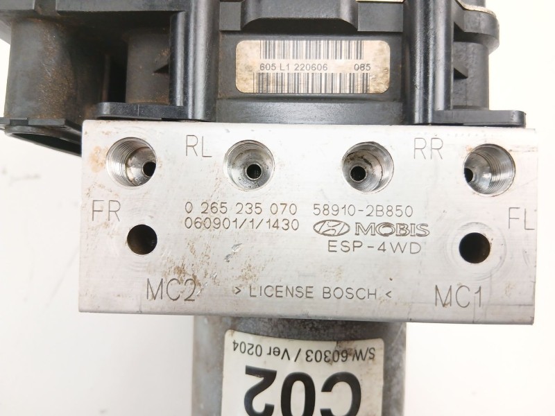 Recambio de abs para hyundai santa fé ii (cm) 2.2 crdi 4x4 referencia OEM IAM 589102B850 0265235070 