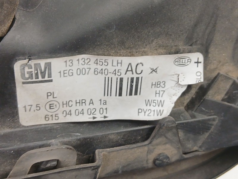 Recambio de faro izquierdo para opel astra g hatchback (t98) 1.6 (f08, f48) referencia OEM IAM 13132455  