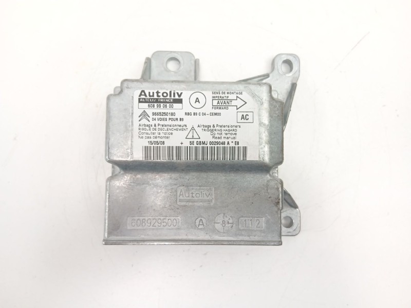 Recambio de centralita airbag para citroën berlingo multispace (b9) 1.6 hdi 90 referencia OEM IAM 9665250180 608990600 