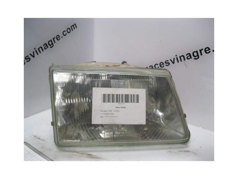 Recambio de faro derecho para peugeot 309 1.4 gasolina referencia OEM IAM   