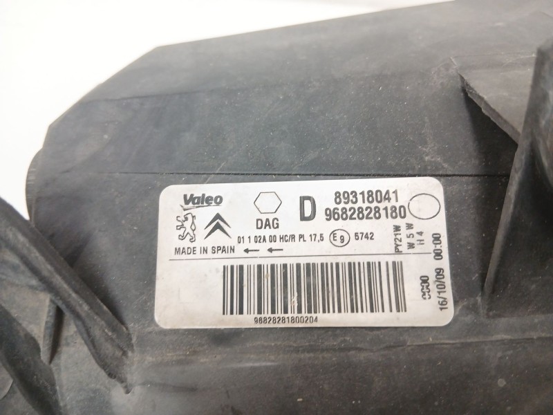 Recambio de faro derecho para citroën berlingo multispace (b9) 1.6 hdi 90 referencia OEM IAM 9682828180 89318041 