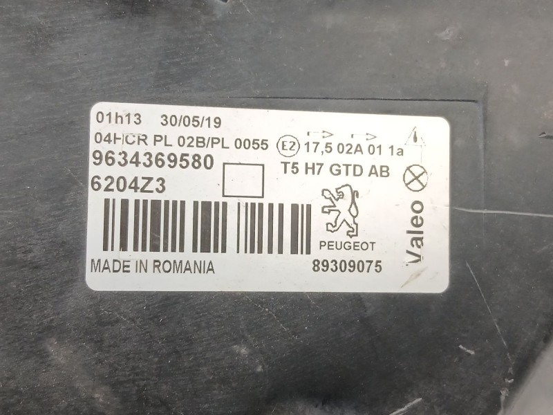 Recambio de faro izquierdo para peugeot 307 (3a/c) 2.0 hdi 90 referencia OEM IAM 9634369580 89309075 