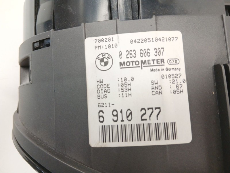 Recambio de cuadro instrumentos para bmw 3 (e46) 320 d referencia OEM IAM 6910277 0263606307 